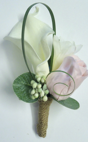 Rustic Real Touch Calla Lily, Freesia & Rose Bud